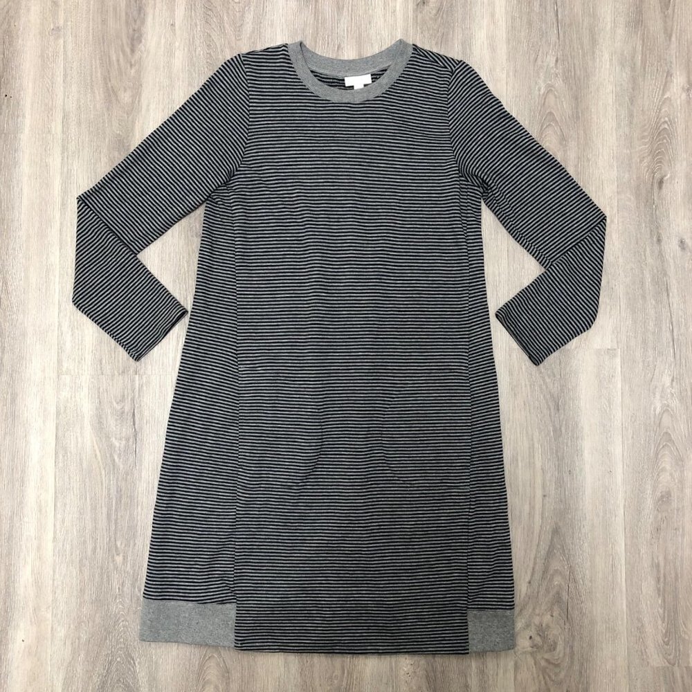 J Jill Striped Sweater Dress Modal Cotton Blend Sweatshirt Size Small Tunic